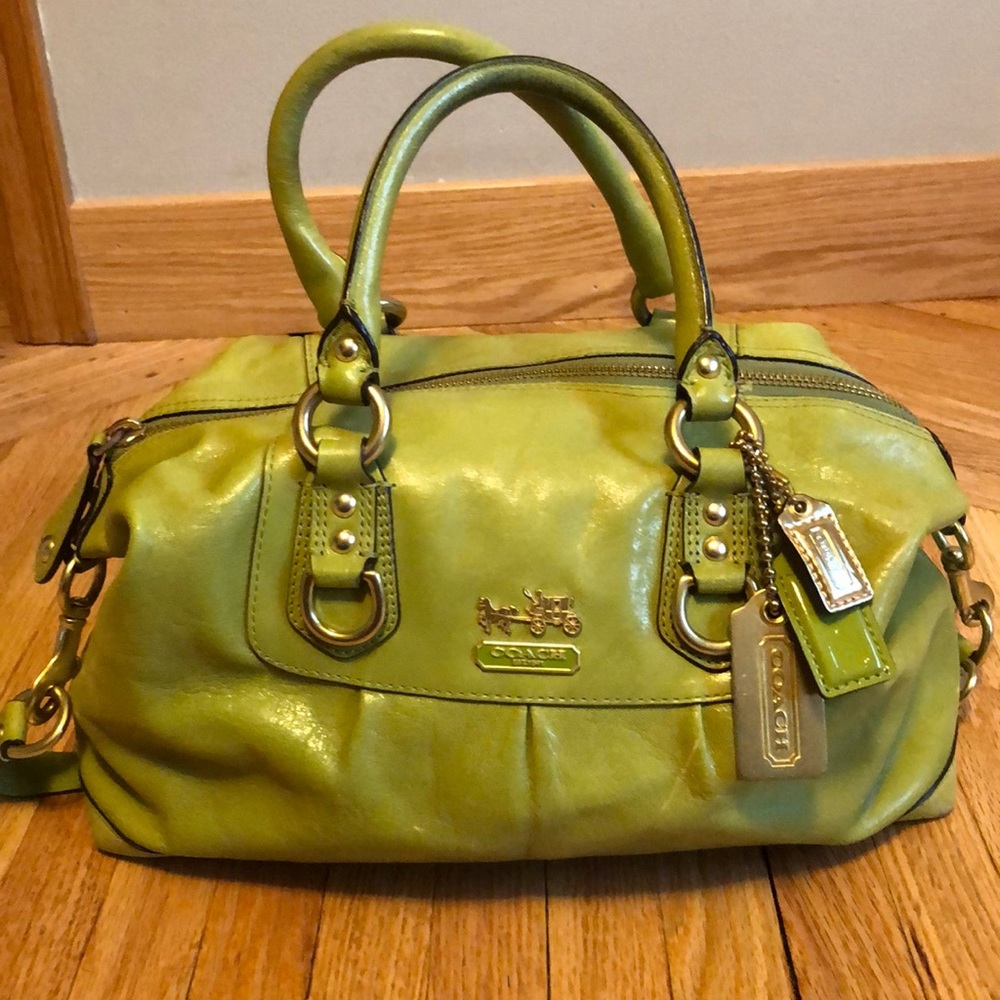 Green Leather Coach Purse